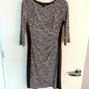 Lauren Ralph Lauren • Grey White Dress • Size 8